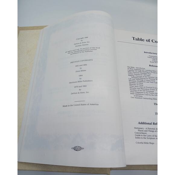 Heirloom Family Holy Bible King James Version Red Letter Edition Vtg Dictionary - Picture 11 of 16